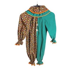 Vintage 70s Child’s Clown 3 Piece Homemade Costume